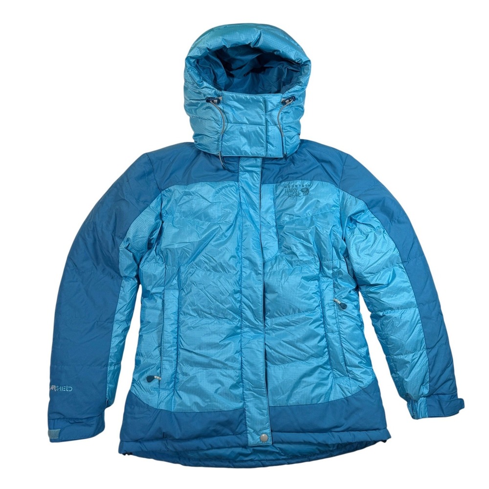 Mountain Hardwear Chillwave Down Parka Womens Small Blue Jacket Hooded OL4134